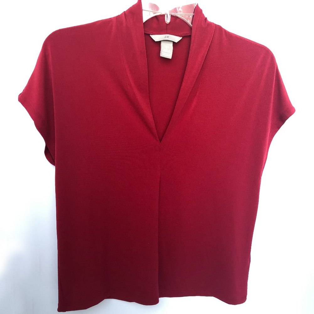 H&M Women's Short Sleeve Red Blouse